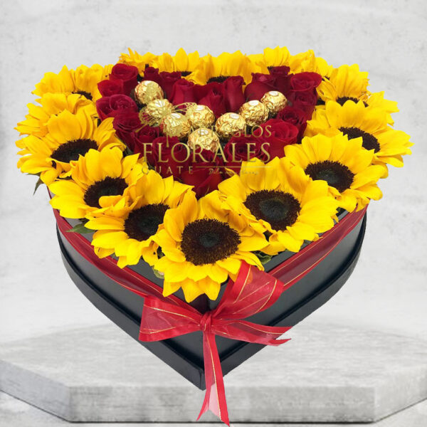 Arreglos florales en forma de corazon