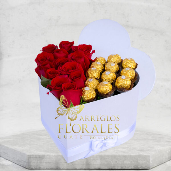 Arreglos florales en forma de corazon