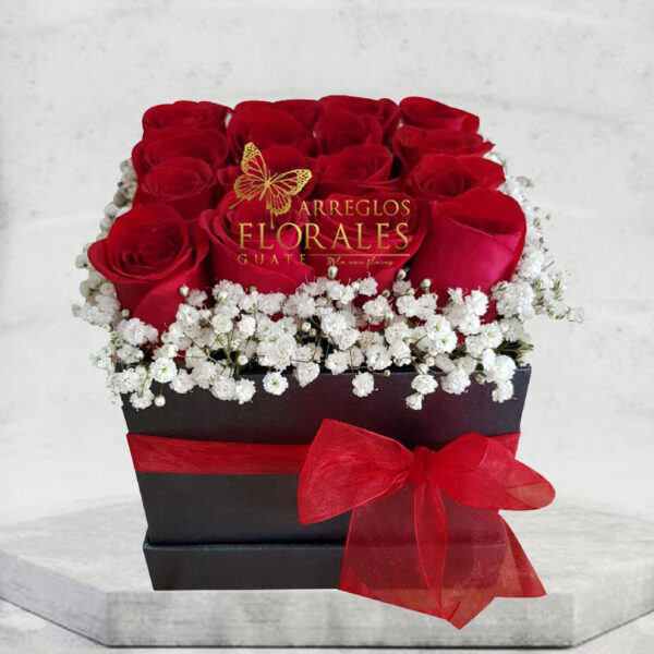 Arreglos florales de rosas en caja