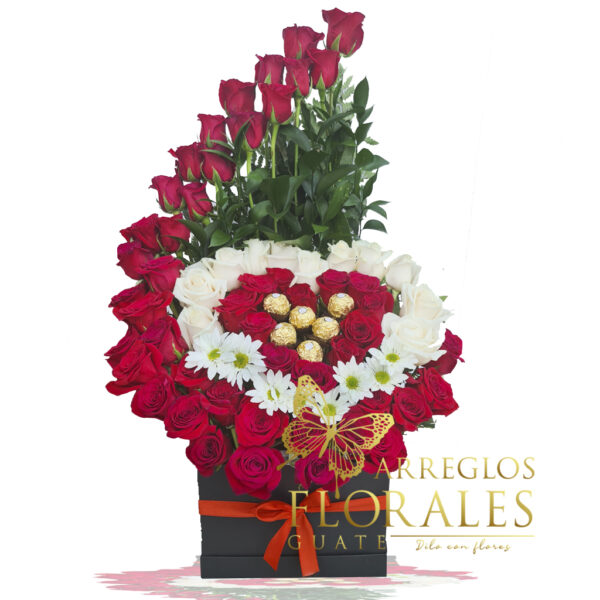 Arreglos florales en forma de corazon