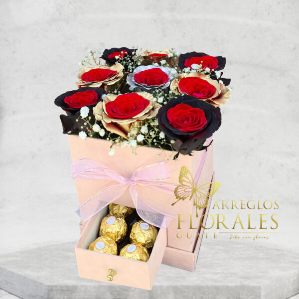 Arreglos de rosas y chocolates